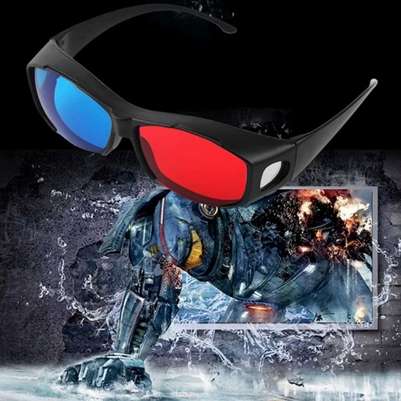3D Anaglyph Glasses Red Blue Lens - Black Frame for Immersive Movies Tidesmit