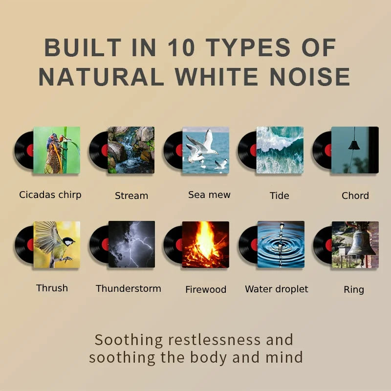 RGB Sleep White Noise Machine with Soothing Sound Touchable Rechargeable LED Night Light Relaxing Audio & Sleep Lamp for Baby