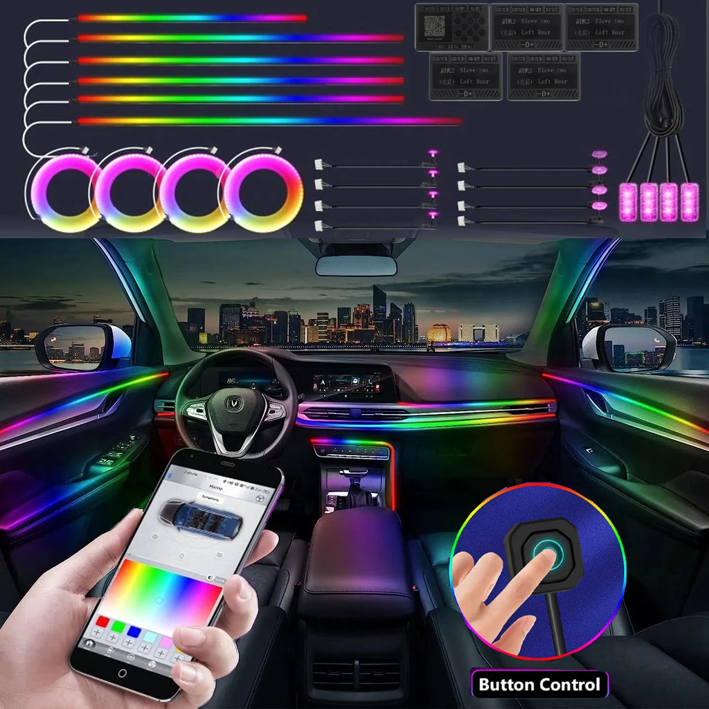 Car Ambient Lighting Kit | 213 Color LED Strip Interior by Tidesmit Tidesmit
