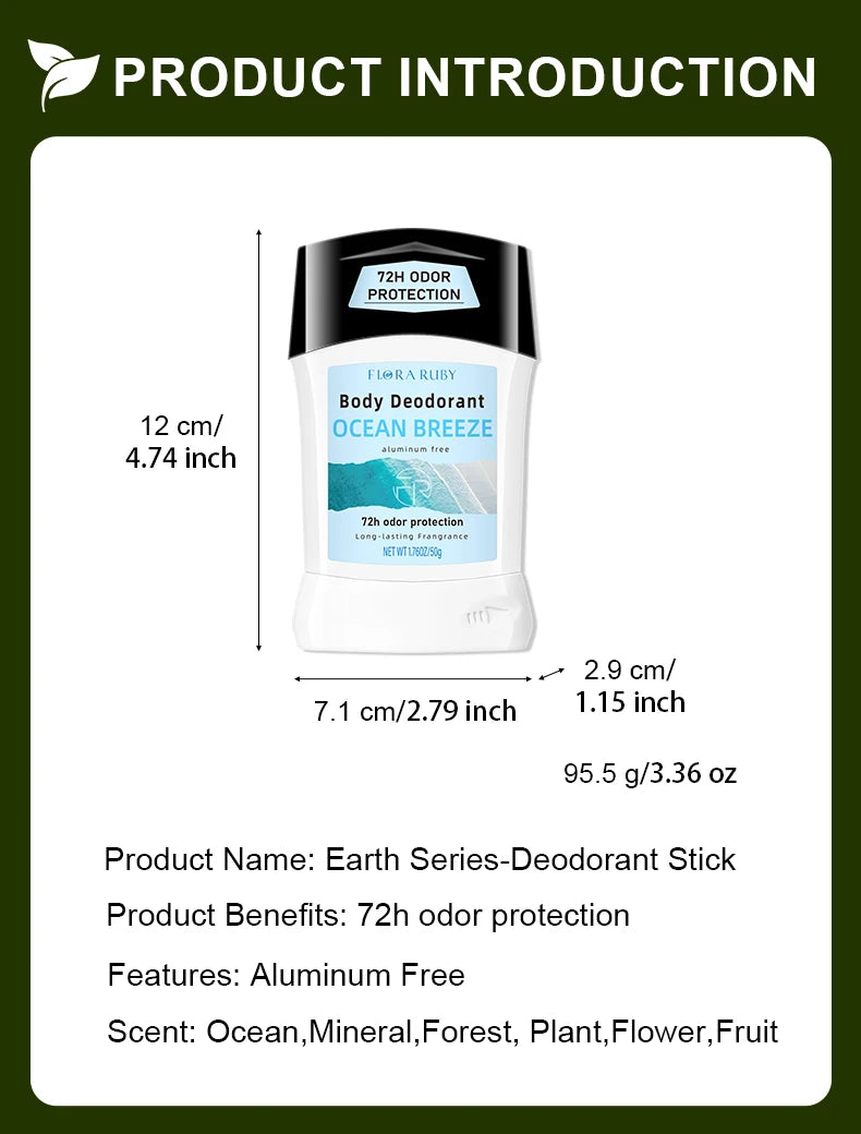 Tidesmit 50g aluminum-free deodorant stick for women with natural flower scent for effective body odor control.