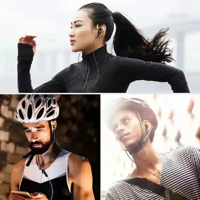 Wired Sport Earbuds with Ear Hooks & Mic – Secure Fit and Clear Audio Tidesmit