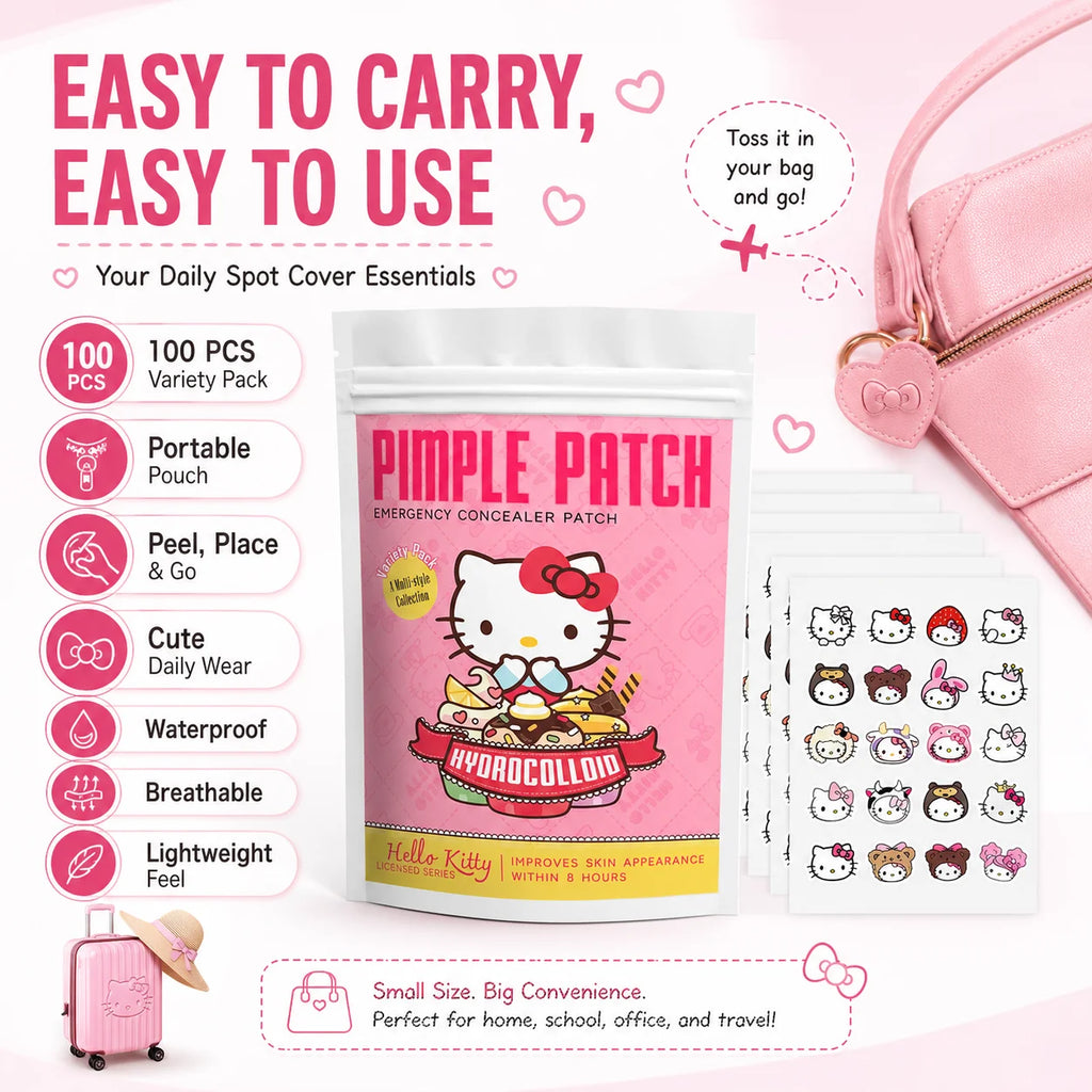 100PCS hello kitty Acne patches, facial acne patches, hydrogel acne removal patches, concealer