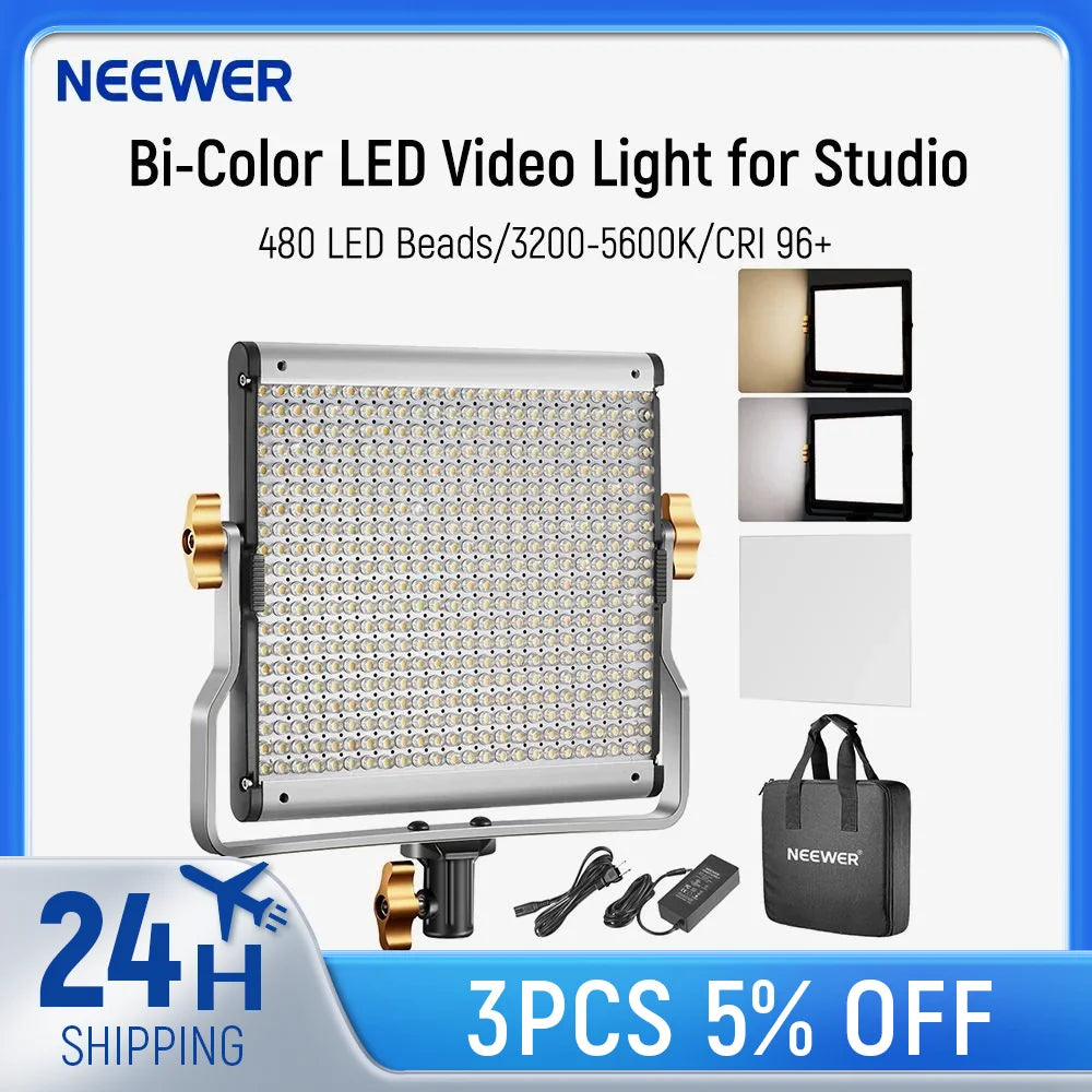 Bi-Color LED Video Light Panel with U-Bracket for Professional Studio Tidesmit
