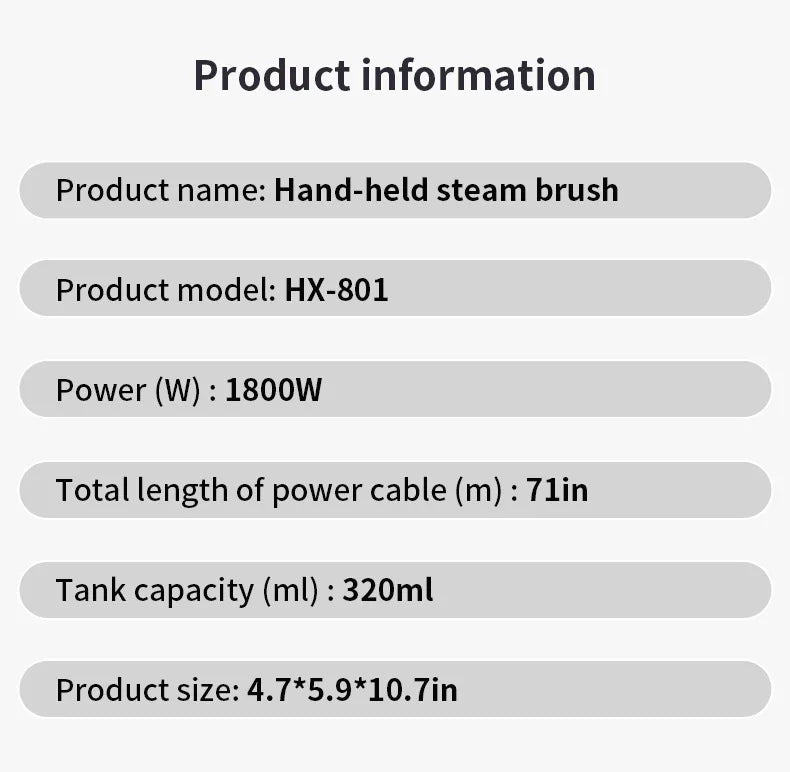 Tidesmit 1800W portable handheld clothes steamer with touch screen and 15-second fast preheat for home laundry
