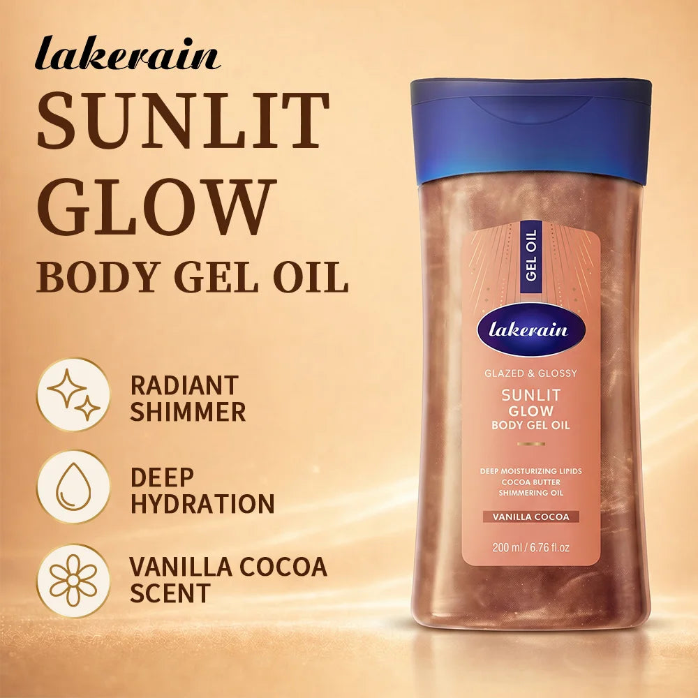 Vanilla Cocoa Vitamin B3 Body Gel Oil Ultra Hydrating Glow Skincare Nourish Soft Smooth Dry Skin Body Oil For All Skin Types