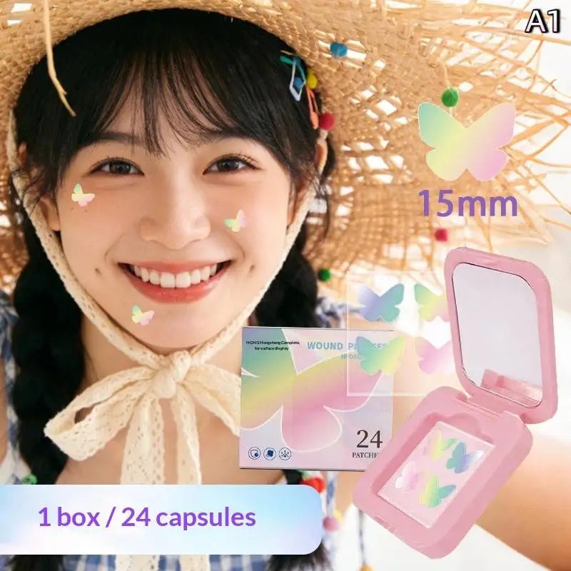 Colorful Star Butterfly Pimple Patch Gentle Hydrocolloid   Stickers for Skin Blemish Recovery and Care