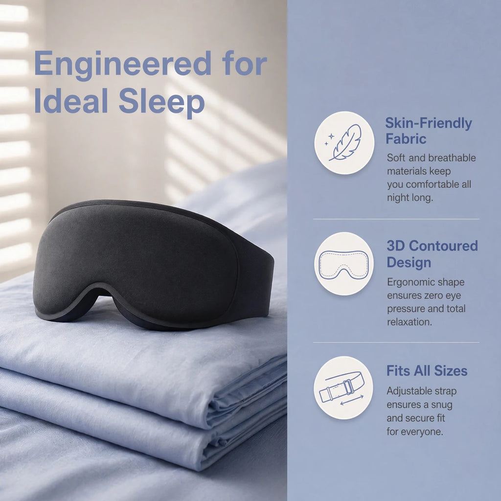 Gravity Eye Mask, 3D Weighted Eye mask, Sleep Mask, built-in weighted glass beads to apply pressure and relieve eye fatigue