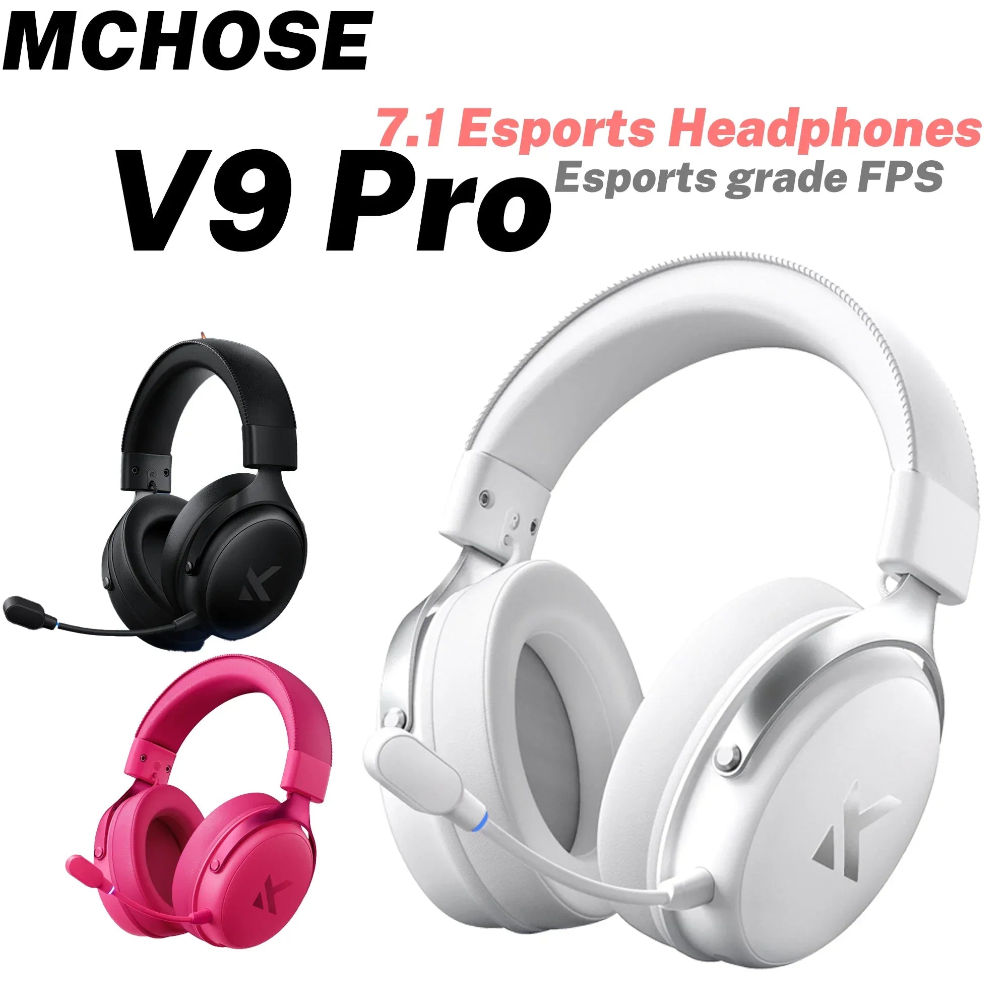 MCHOSE Wireless Gaming Headset Surround Sound Noise Canceling Tidesmit Tidesmit
