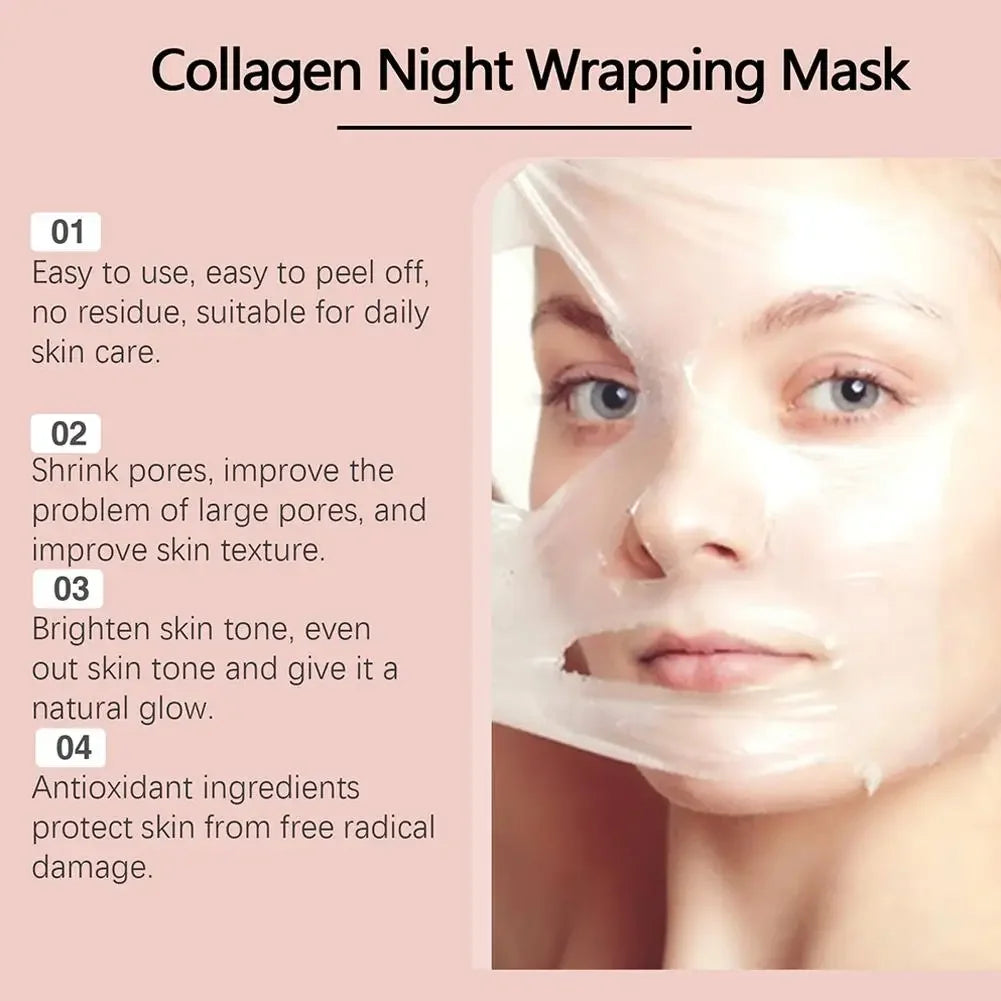 Tidesmit Collagen Overnight Wrapping Mask texture close-up for deep hydration and Korean skincare anti-aging care