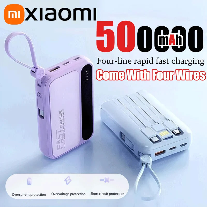 Tidesmit Portable Charger: Fast Charging Power Bank with 4 Cables Tidesmit