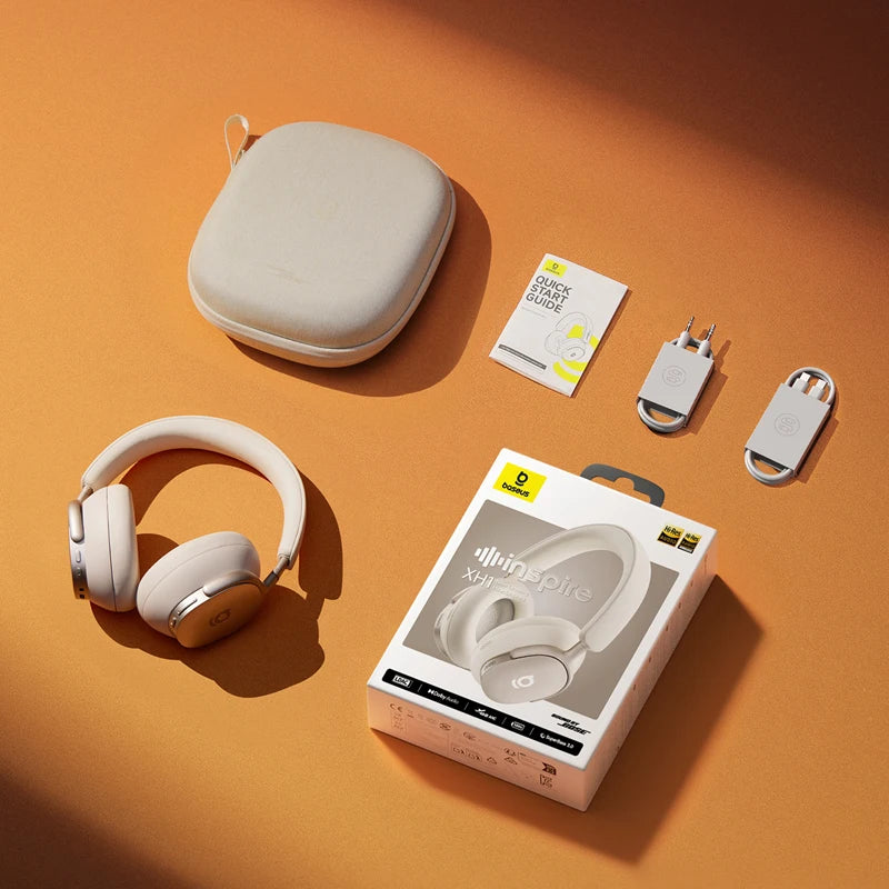 Wireless Noise Cancelling Headphones: 100Hr Playtime - Over-Ear ANC Starlight Off-White China Mainland Tidesmit