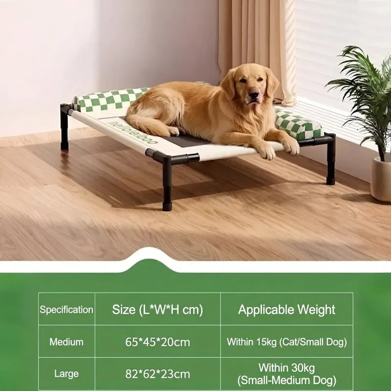 New Style Raised Mesh Cat Dog Off-The-Ground Pet Bed Removable And Washable Breathable Pet Sofa Moisture-Proof With Pilloww