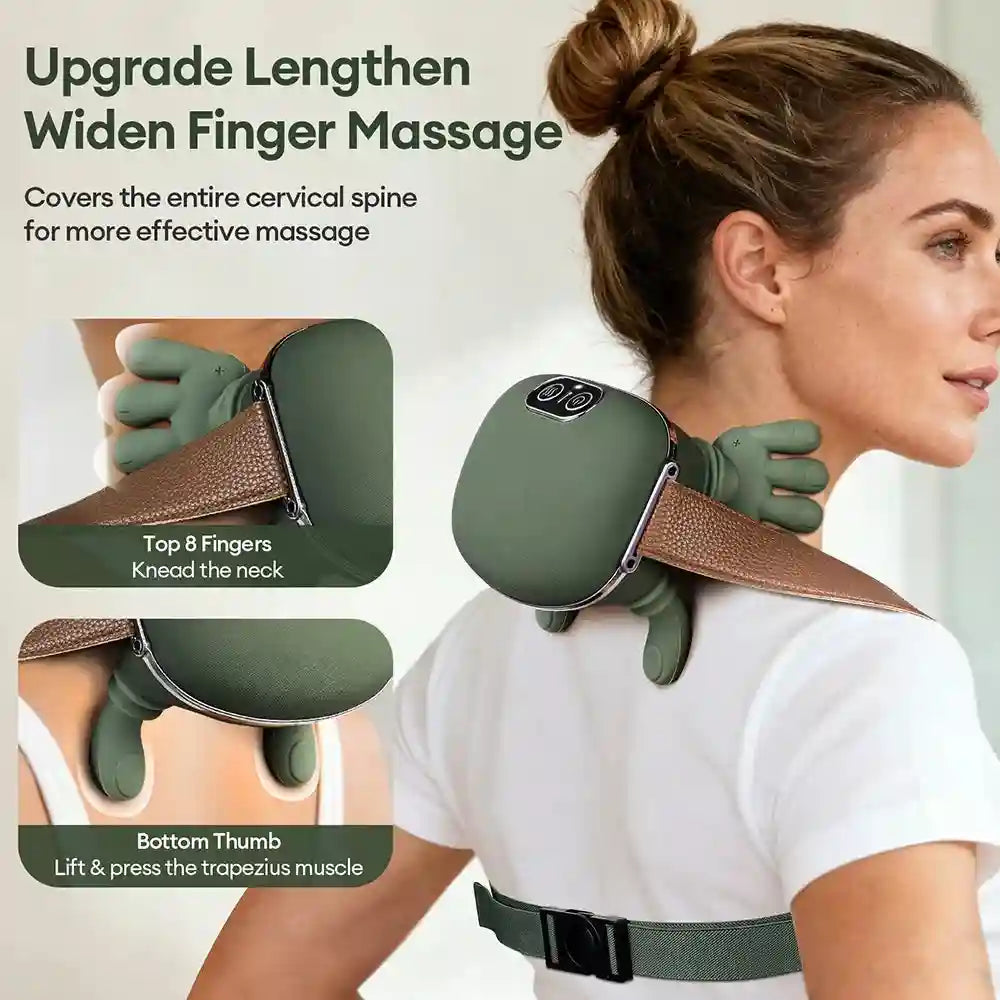 Wireless Neck and Shoulder Massager: Deep Tissue Rechargeable Relief - Green Body Shaping Massage Equipment Tidesmit