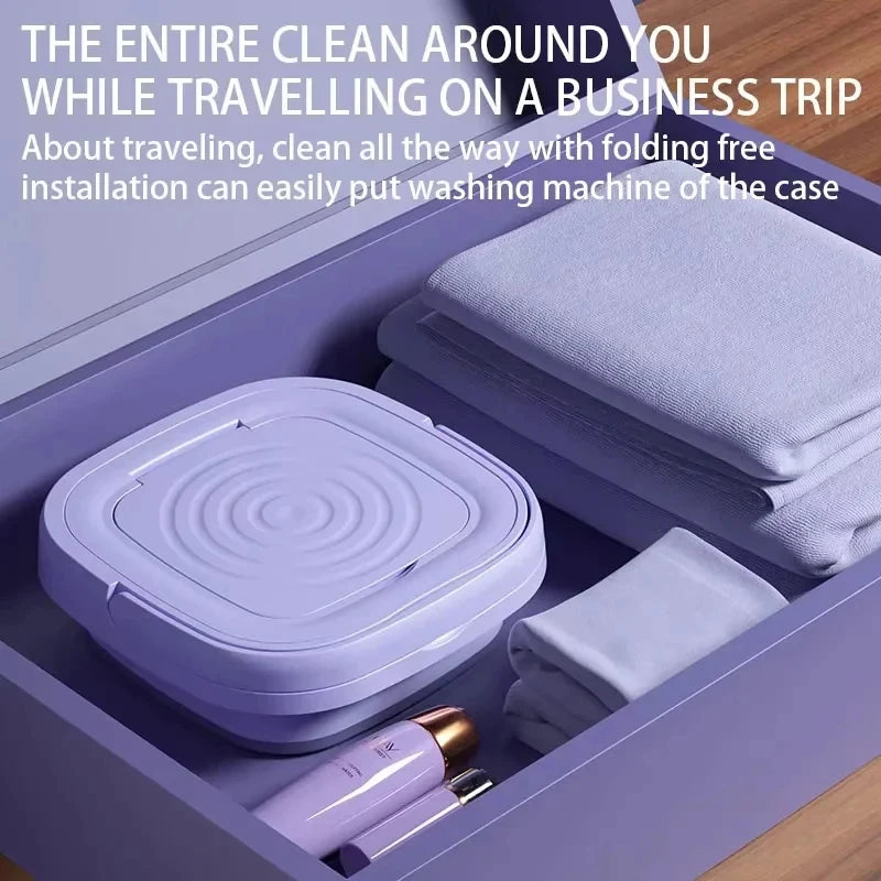 Tidesmit 8L portable foldable washing machine with spin dryer, showing compact design for washing underwear and socks.