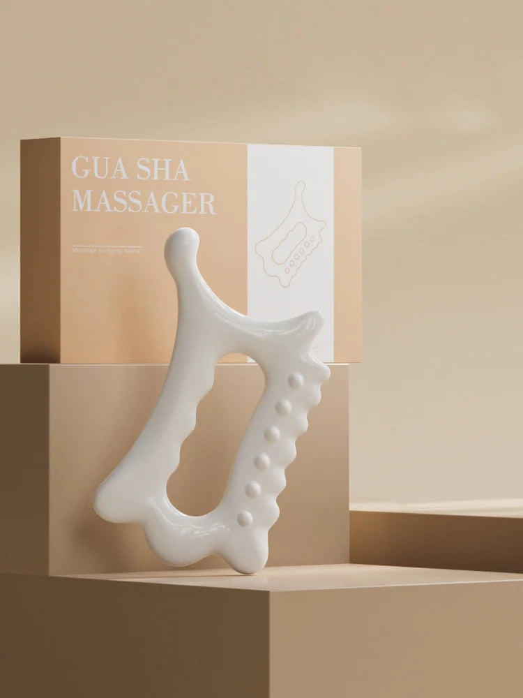 Gua Sha Body Massage Tool - Static Free Resin for Muscle Recovery Body Shaping Massage Equipment WHITE Tidesmit