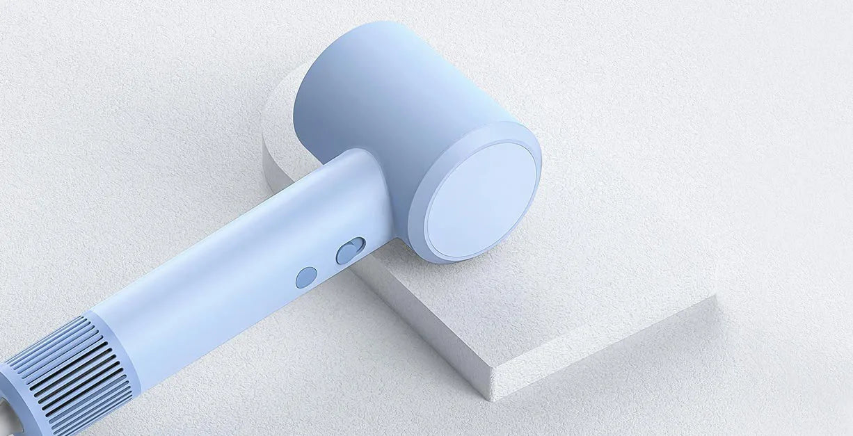MIJIA H501 SE high-speed professional hair dryer in light blue with sleek, minimalist ergonomic handle design.