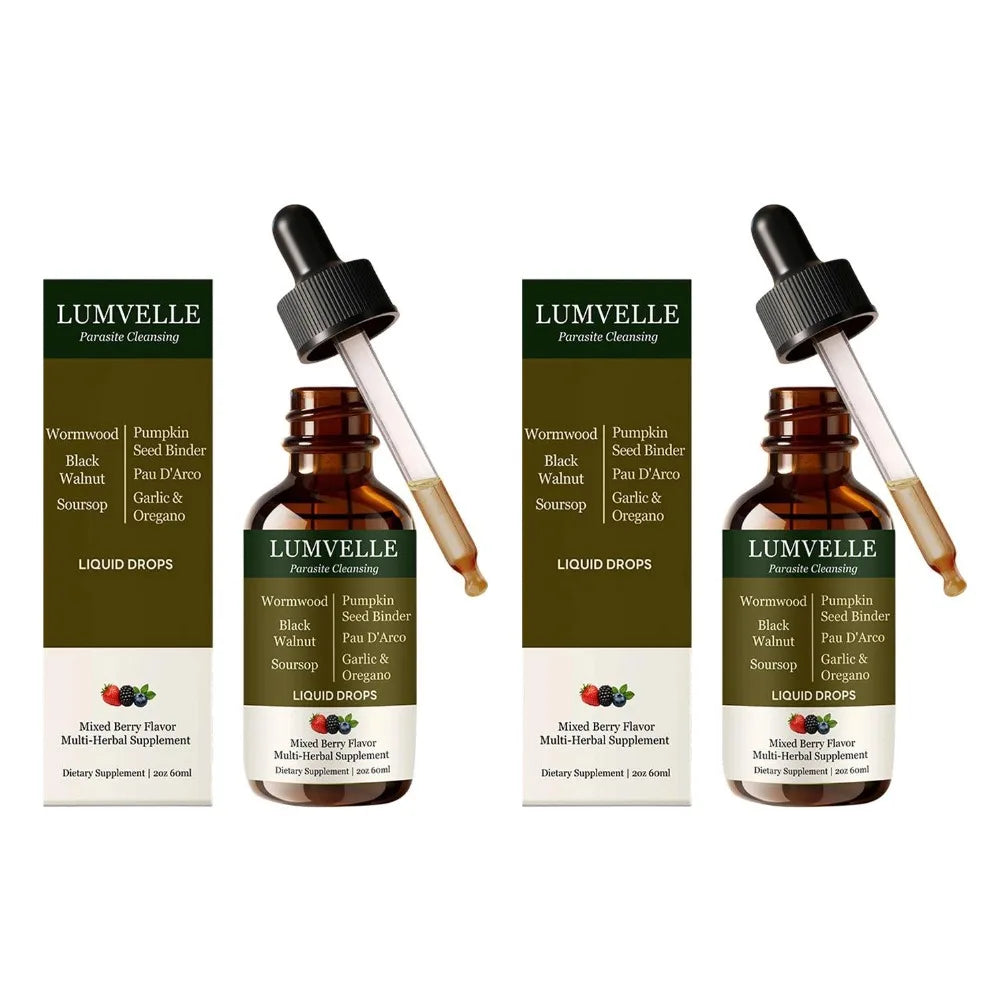 Lumvelle Wild Harvested Wormwood Liquid Drops with 7 Plant Ingredients Gut Cleaning Support & Digestive Balance Daily Wellness