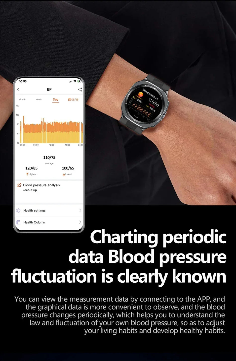 for Samsung Air Pump Airbag Smart Watch Men, Micro Physical Examination Accurate Measure Blood Pressure Sport SmartWatch 2025New