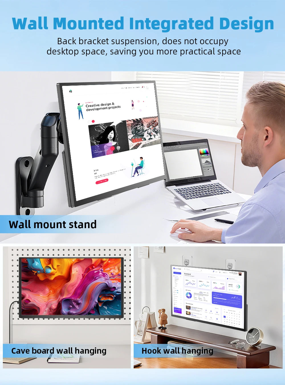 UPERFECT 18.4"4K QLED Portable Gaming Monitor Display 3840*2160 HDR USB C HDMI For PS5/4 Switch Laptop PC Mac Xbox Extend Screen
