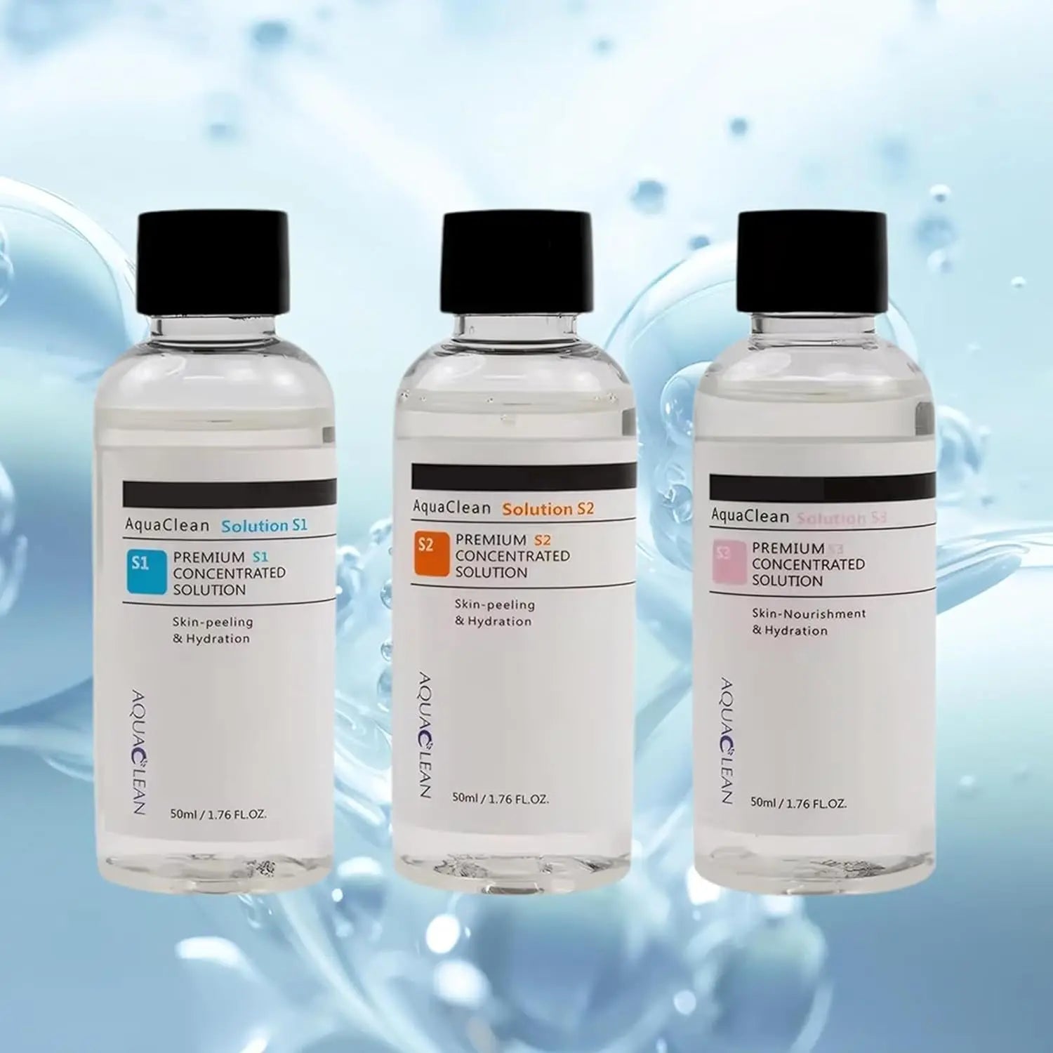 Aqua Peeling Facial Solution - 3 Piece Deep Cleansing Serum Set Scrubs Treatments Tidesmit