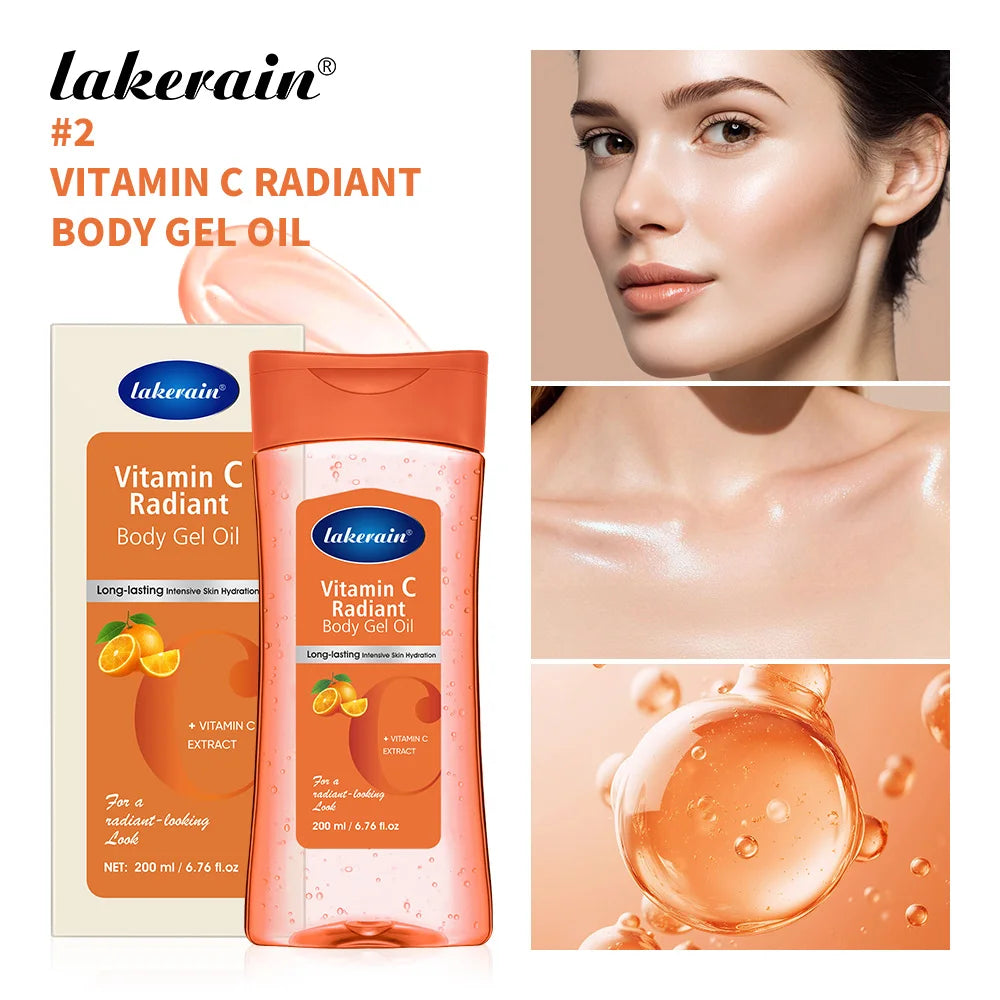 Turmeric Cocoa Glow Body Gel Oil Moisturizing & Smoothing Body Skin Vitamin C Vitamin B3 Body Oil for Dry Skin Care Treatment