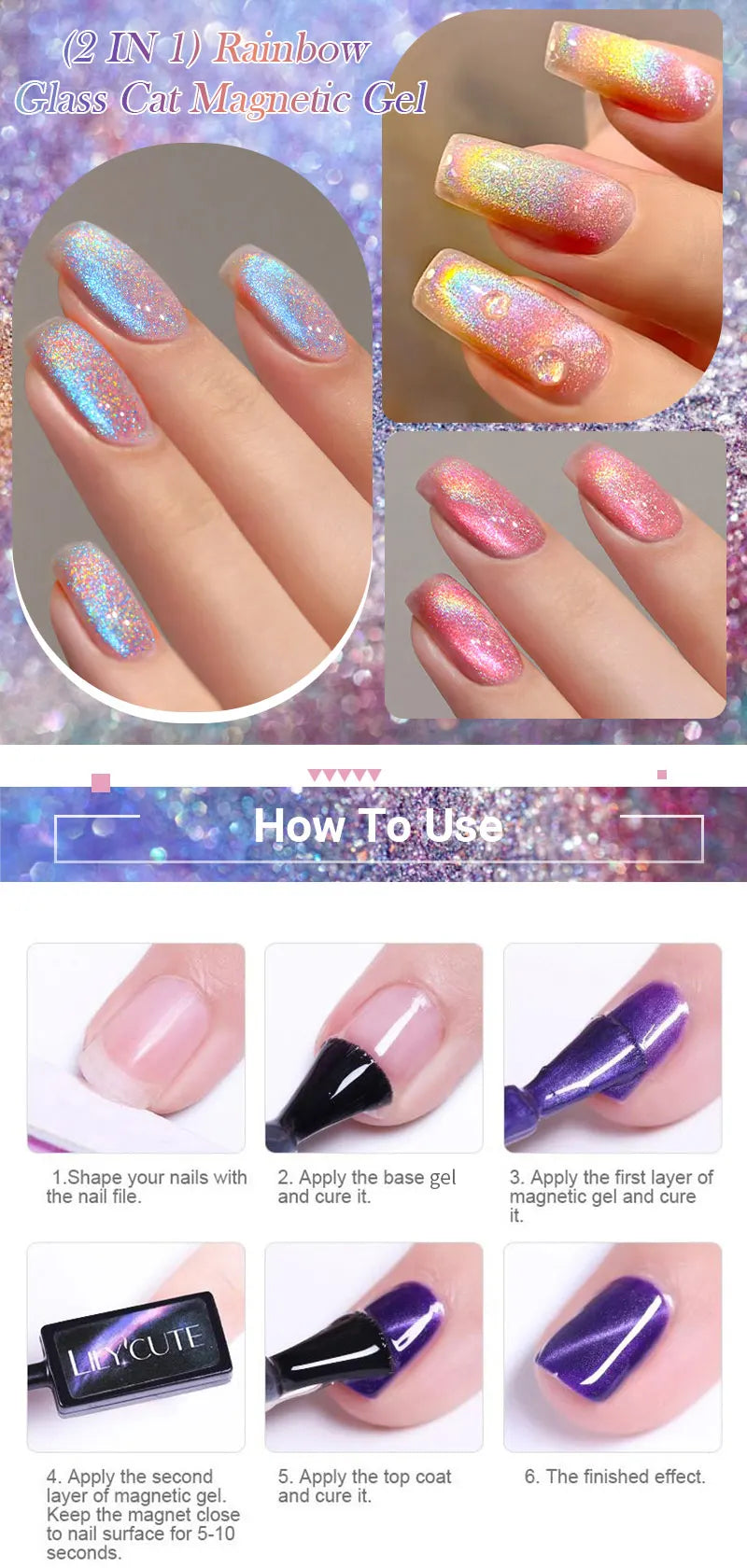 Magnetic Cat Eye Gel Nail Polish – Reflective UV Soak Off Kit Permanent Makeup Machines Tidesmit