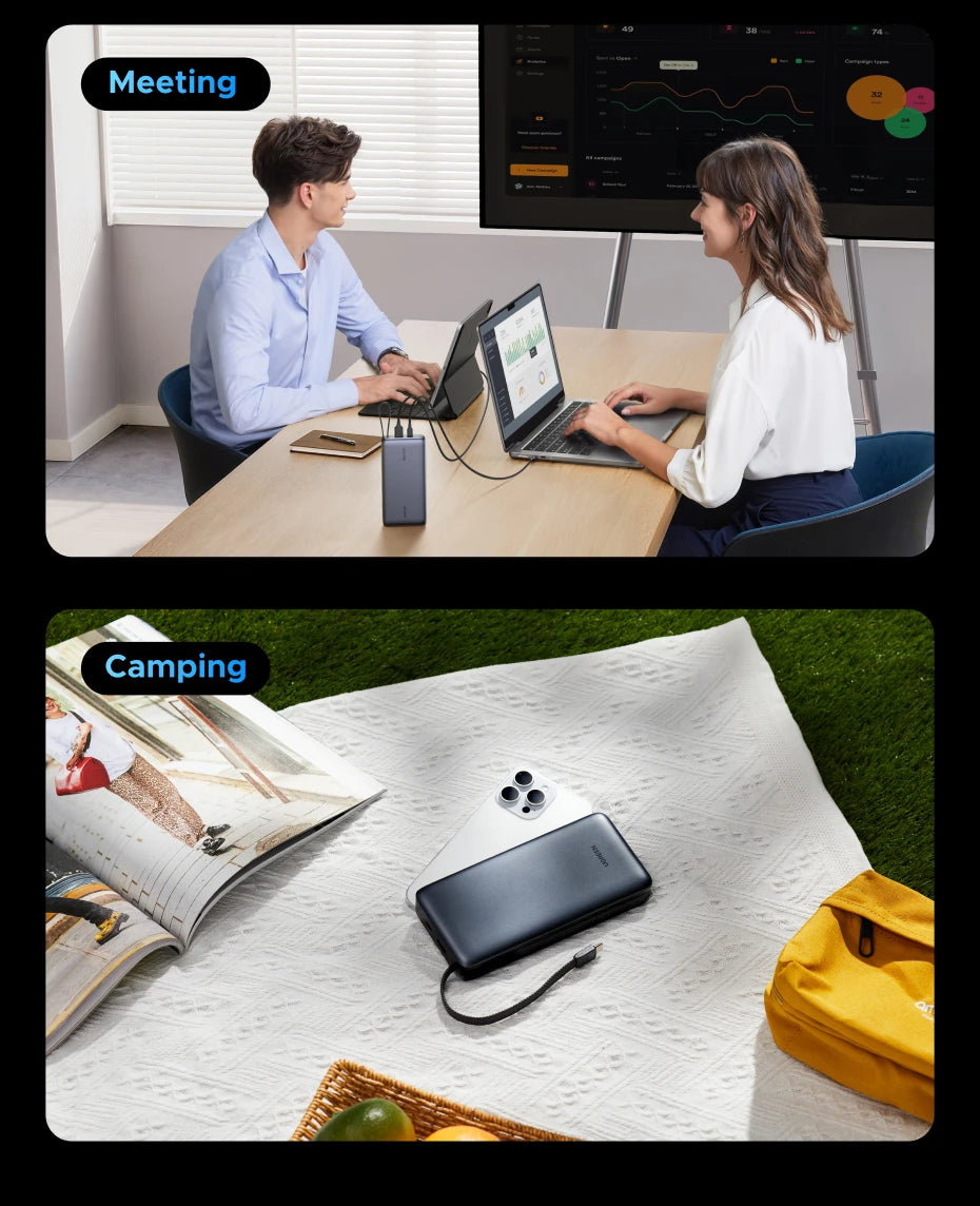 Tidesmit 165W 25000mAh Fast Charging Power Bank with Dual Cables Tidesmit