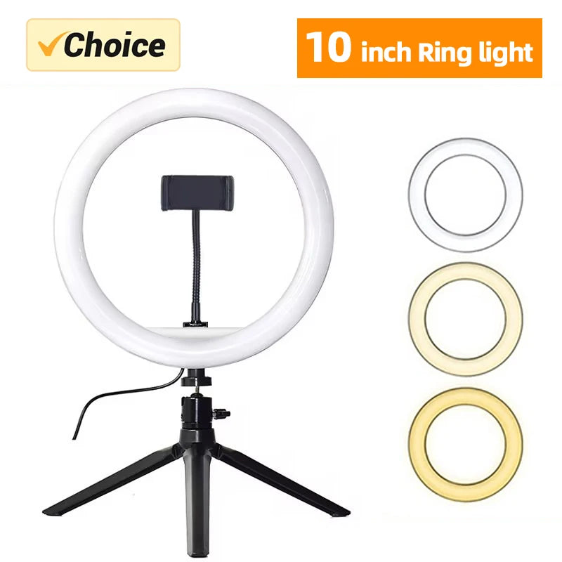10-Inch LED Ring Light with Phone Clip for Professional Video Streaming 10inch with clip US Tidesmit
