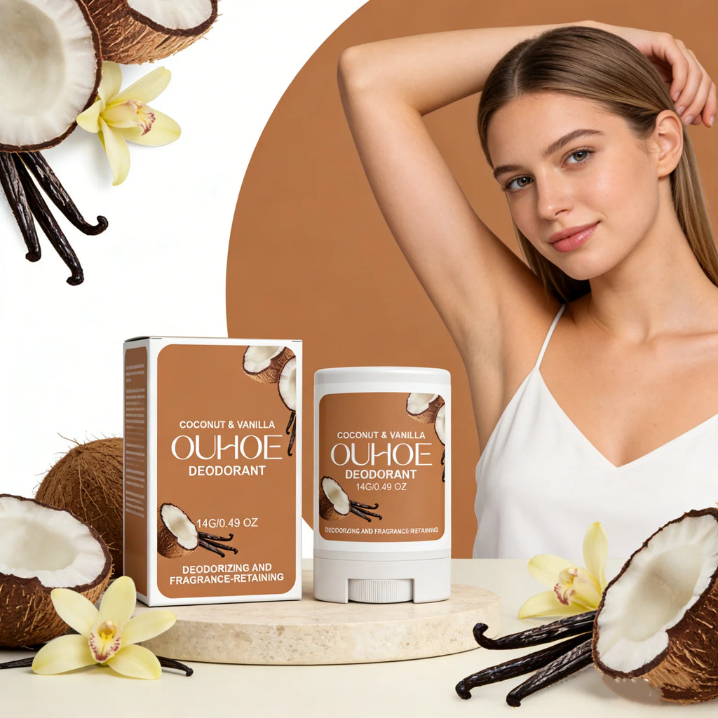 Tidesmit coconut vanilla deodorant stick for effective armpit odor control and long-lasting underarm freshness.