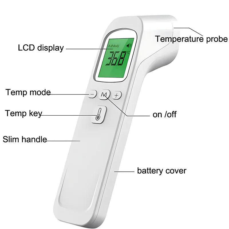 Finger Pulse Oximeter Infrared Fever Thermometer Digital LCD Infant Adult Non-contact Laser Body Temperature Ear Thermometer
