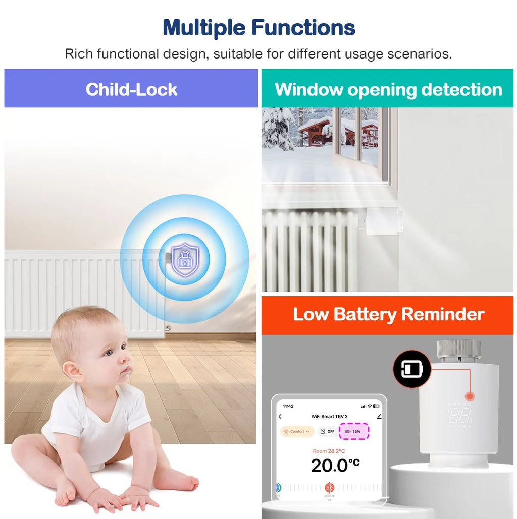 Tidesmit Smart Thermostat Radiator Valve WiFi Zigbee App Control Tidesmit