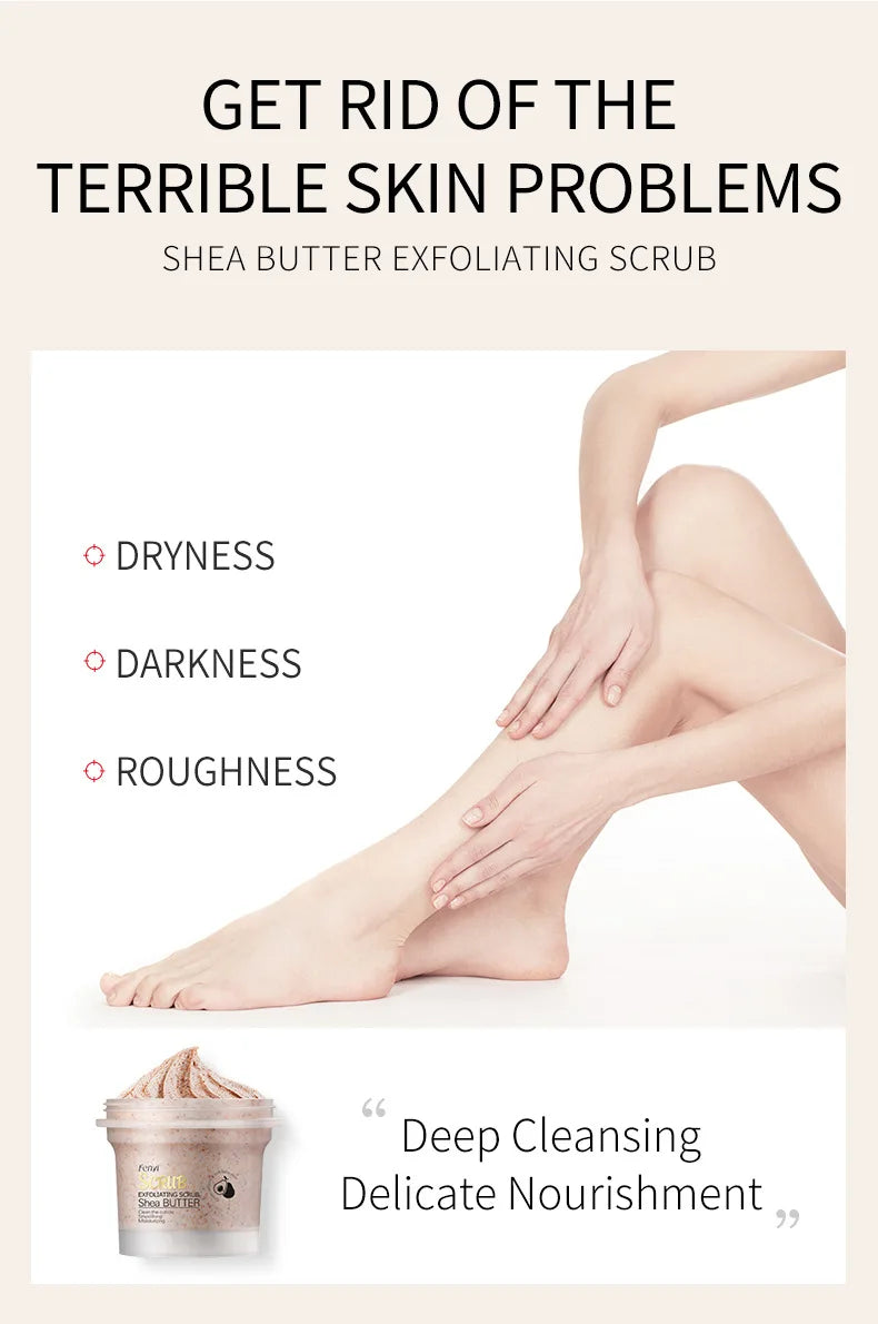 Shea Butter Body Scrub – Natural Exfoliating Skin Polish 100g Scrubs Treatments Tidesmit