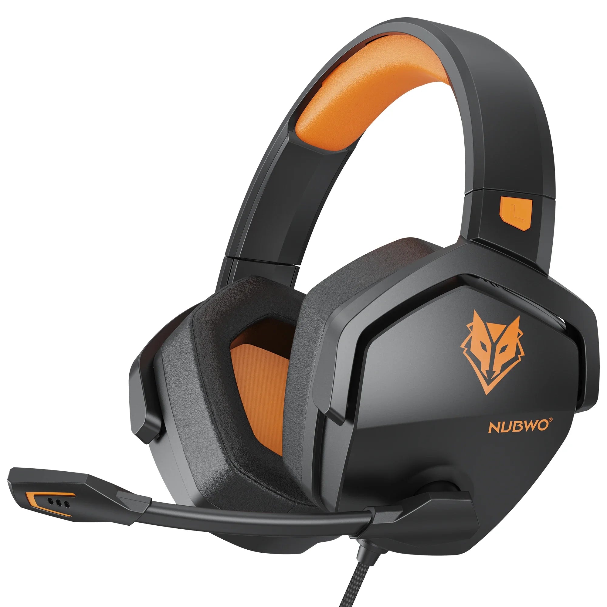 Gaming Headset for PS5 Xbox PC with Noise Canceling Mic - Over-Ear Comfort Orange Tidesmit