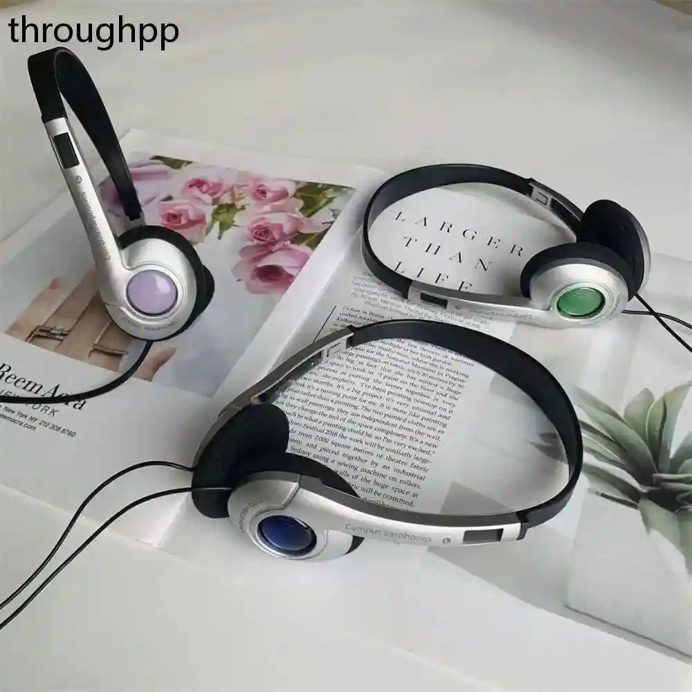 Y2K Wired Retro Headphones - Over-Ear Stereo Headset with Mic Tidesmit