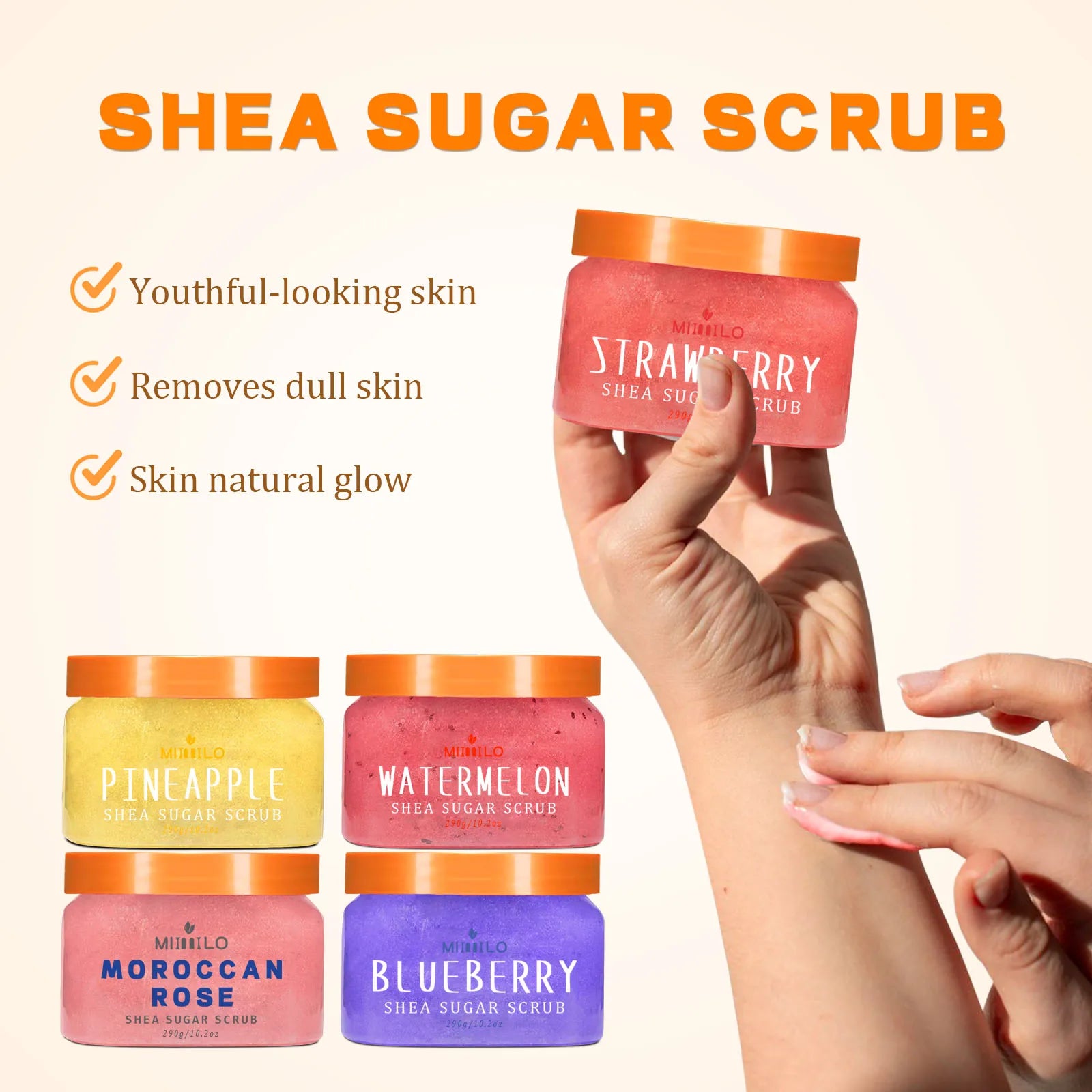 Shea Sugar Scrub Exfoliator for Smooth Skin | Tidesmit 290g Scrubs Treatments Tidesmit