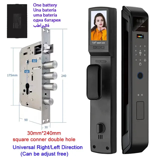 WIfi Tuya APP Remote Unlock Voice Intercom 3D Face Recognition Smart Door Lock With Camera Fingerprint Password Digitl Door Lock
