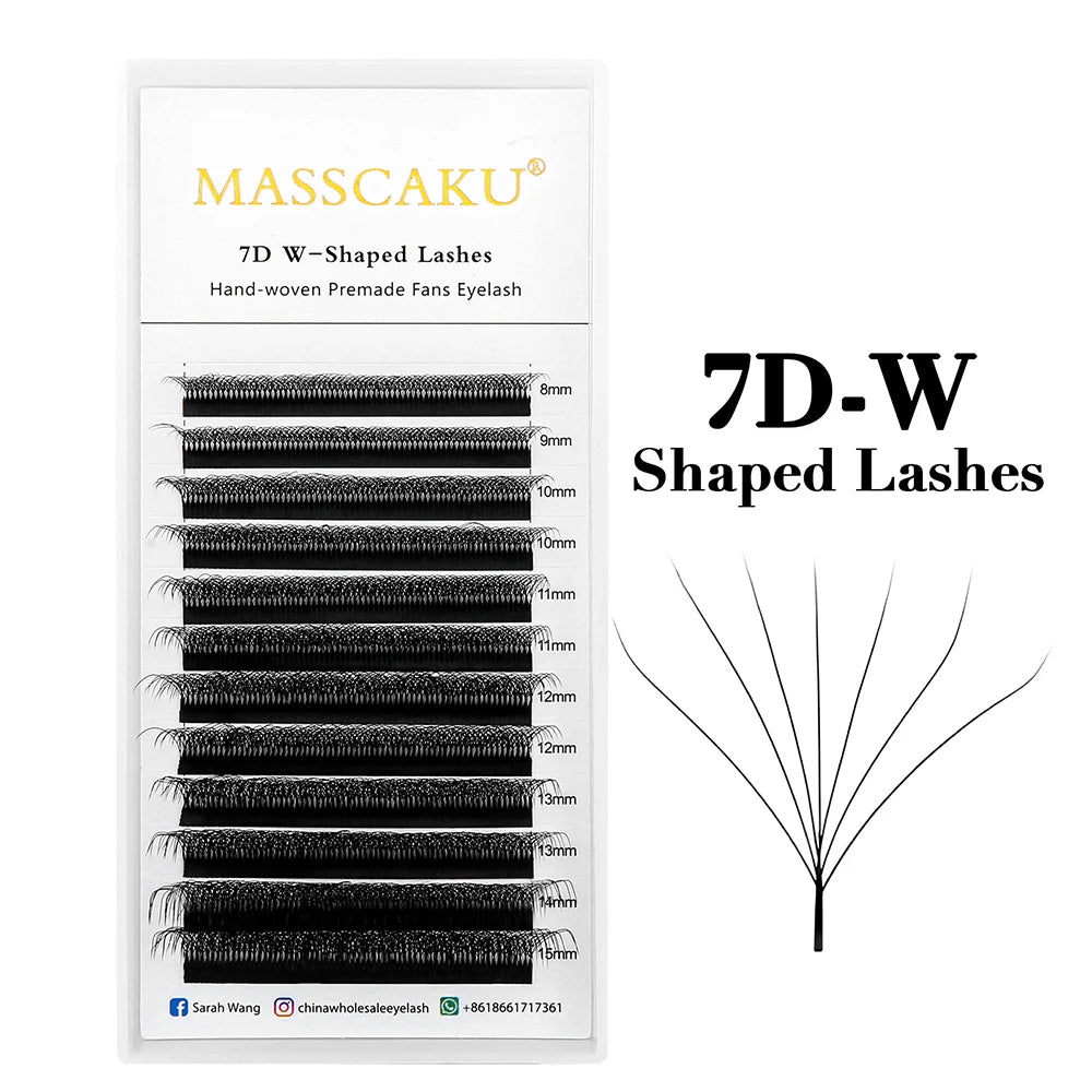 Premade Volume Fans Eyelashes 3D W Shape 0.07mm C Curl - Tidesmit False Eyelashes 7D W Shape Tidesmit