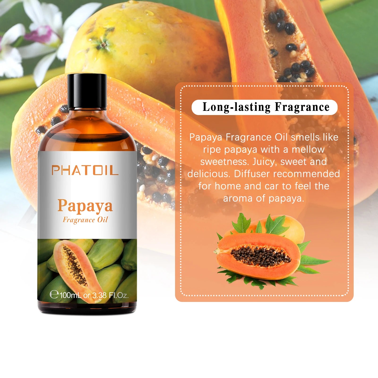 PHATOIL Fruit Fragrance Oils Coconut & Vanilla Lime Mango Strawberry Banana 100ml Aromatherapy Fragrance Oils For Diffuser