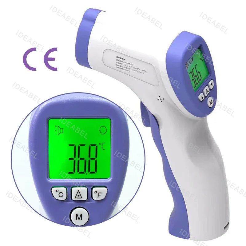 Wrist Blood Pressure Monitor LED Rechargeable English Voice Broadcast Tonometer BP Monitor Forehead Digital Thermometer