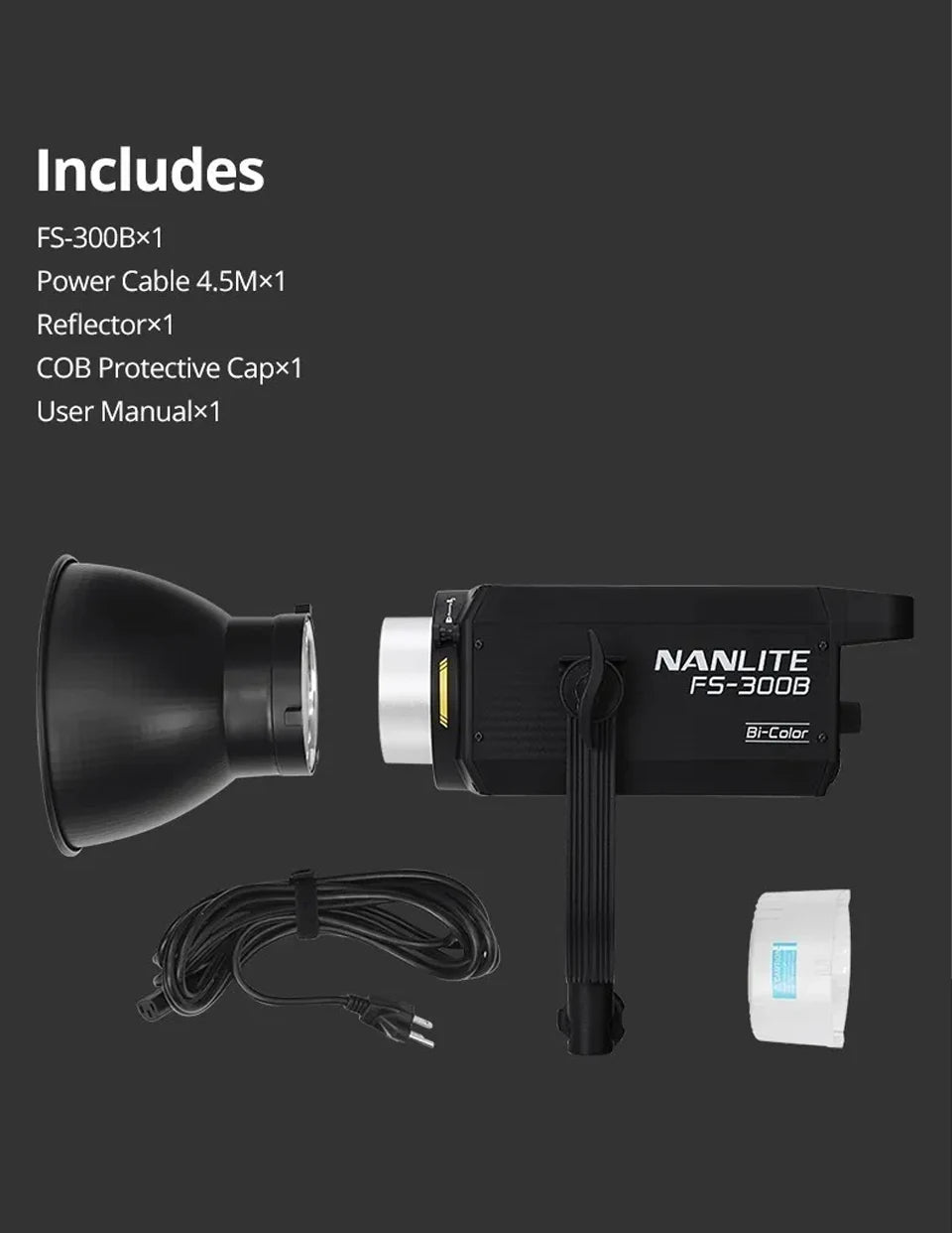 Nanlite FS-300B Bi-Color LED Video Light 350W Studio Lighting Tidesmit