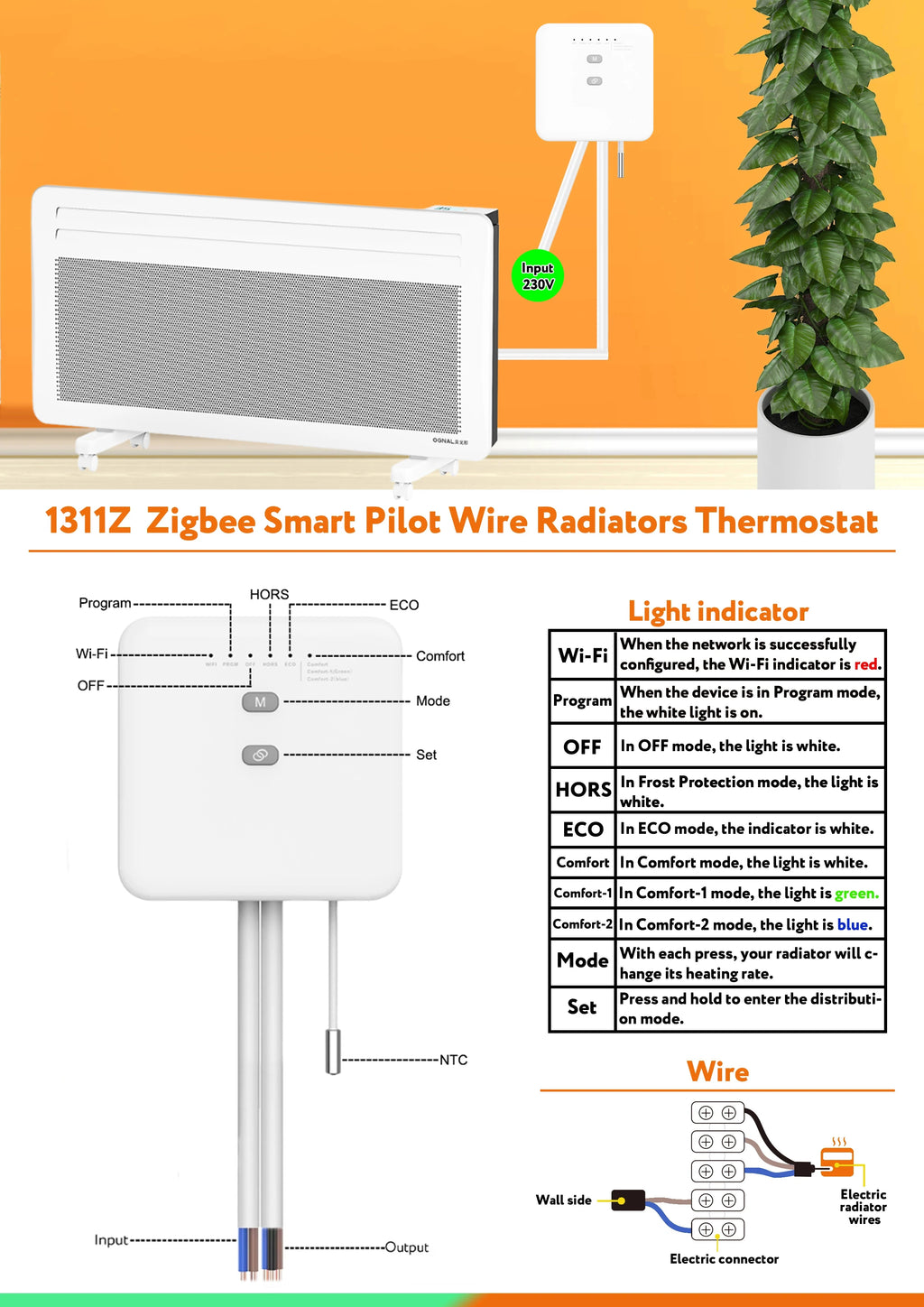 Tuya ZigBee Smart Thermostat For Pilot Wire Heating Radiator Support Ecowatt Electricity Monitoring Remote Control Alexa Google