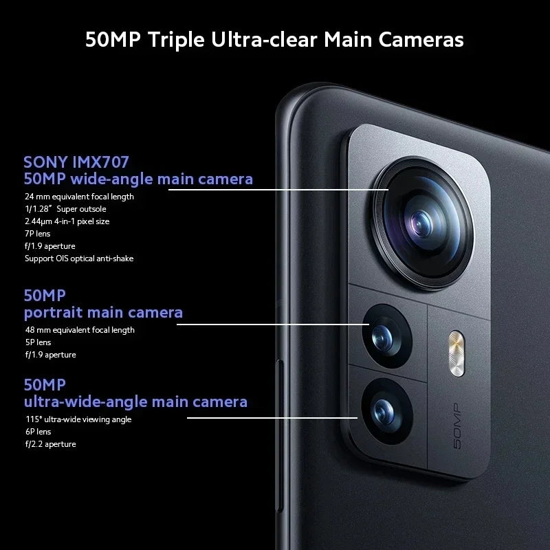Xiaomi 12 Pro 5G RAN 8GB/12GB ROM 128GB/256GB 50MP camera 6.73-inches Battery 4600mAh used phone