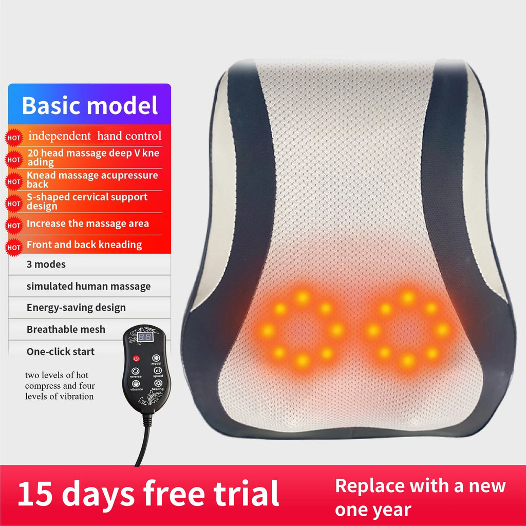 Electric Cervical Neck Massager with Heat Therapy and Airbag Traction Back Massage Instrument Basic Grey China Mainland