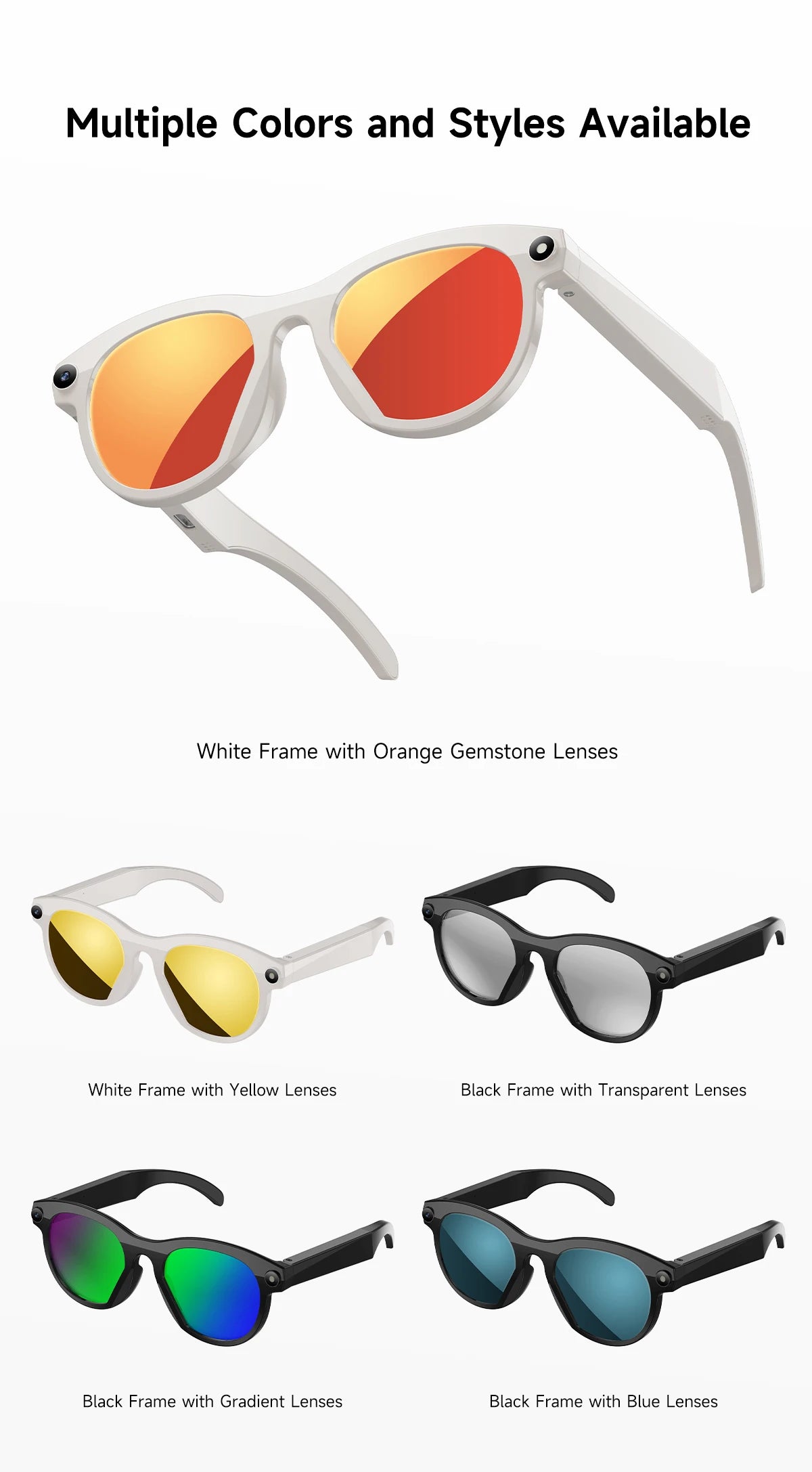 AI Smart Glasses with Camera & Bluetooth Audio | Tidesmit Tech Tidesmit