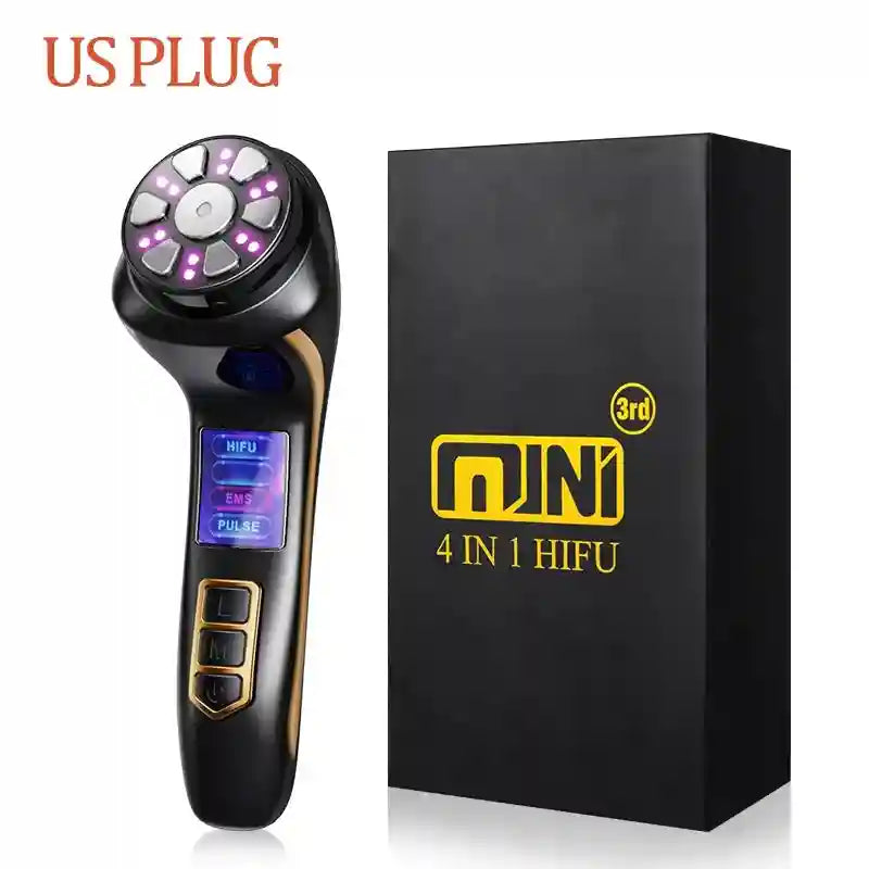 4-in-1 Mini HIFU Facial Massager with EMS and Ultrasound Technology Massage Cushion 3nd HIFU US Plug Tidesmit