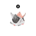 Warm, soft small pet hanging hammock (20cm) in pink and gray for cozy cage snuggling. Ideal for guinea pigs or squirrels.
