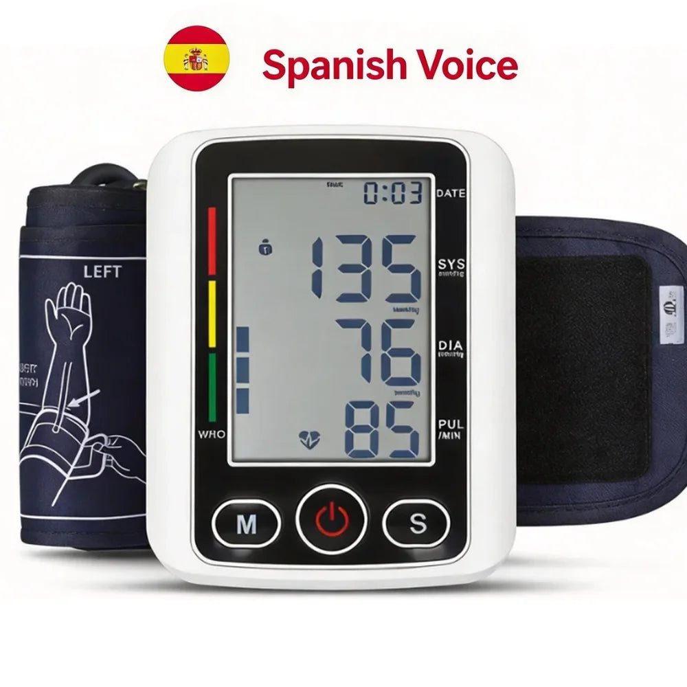 Blood Pressure Machine, Automatic Digital Upper Arm Blood Pressure Monitor with Adjustable Large Cuff