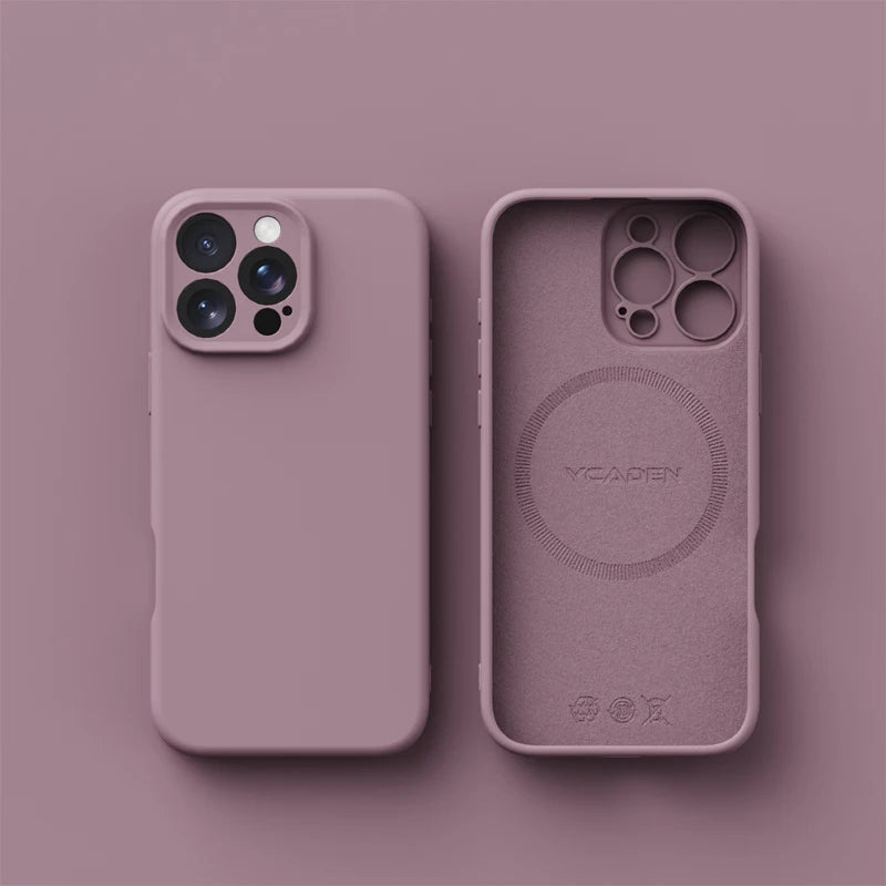 Magnetic iPhone 16 Case | Liquid Silicone Shock-Absorbing Cover Purple Tidesmit