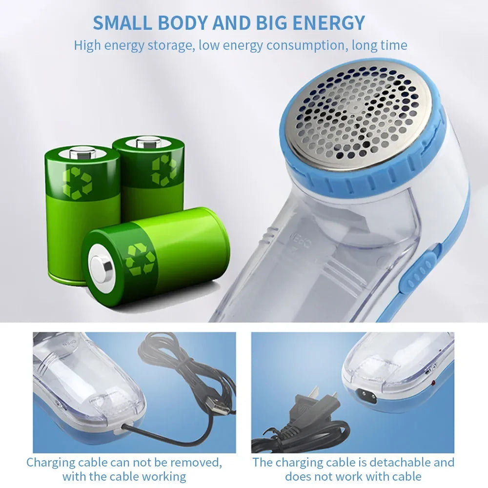 Tidesmit portable electric lint remover and sweater shaver for clothes, handheld fabric hair ball trimmer device