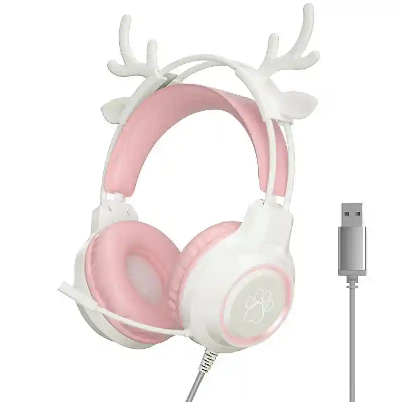 Wired Gaming Headphones: Noise-Canceling Over-Ear Audio - SY-G35 Series SY-G35 Pink Deer Tidesmit